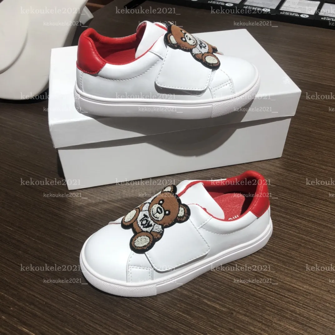 2023 Nouveaux Enfants Appartements Chaussures Pour Printemps / Automne All Match En Cuir Enfants Baskets Mignon Dessin Animé Our