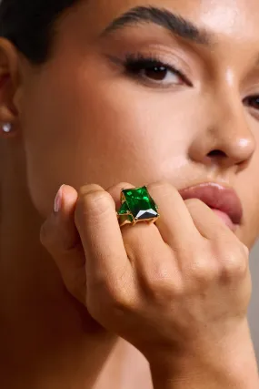 Adella | Bague tendance vert émeraude