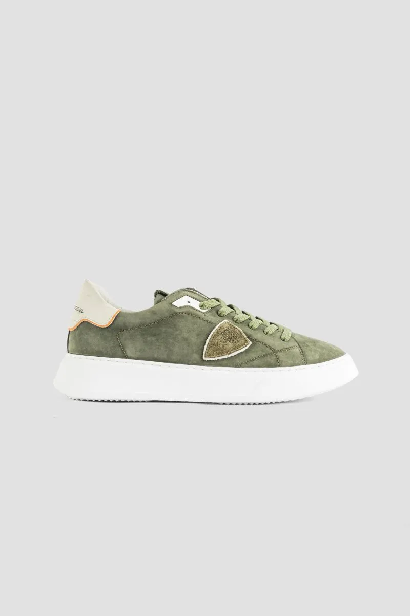 Basket TEMPLE en nubuck vert