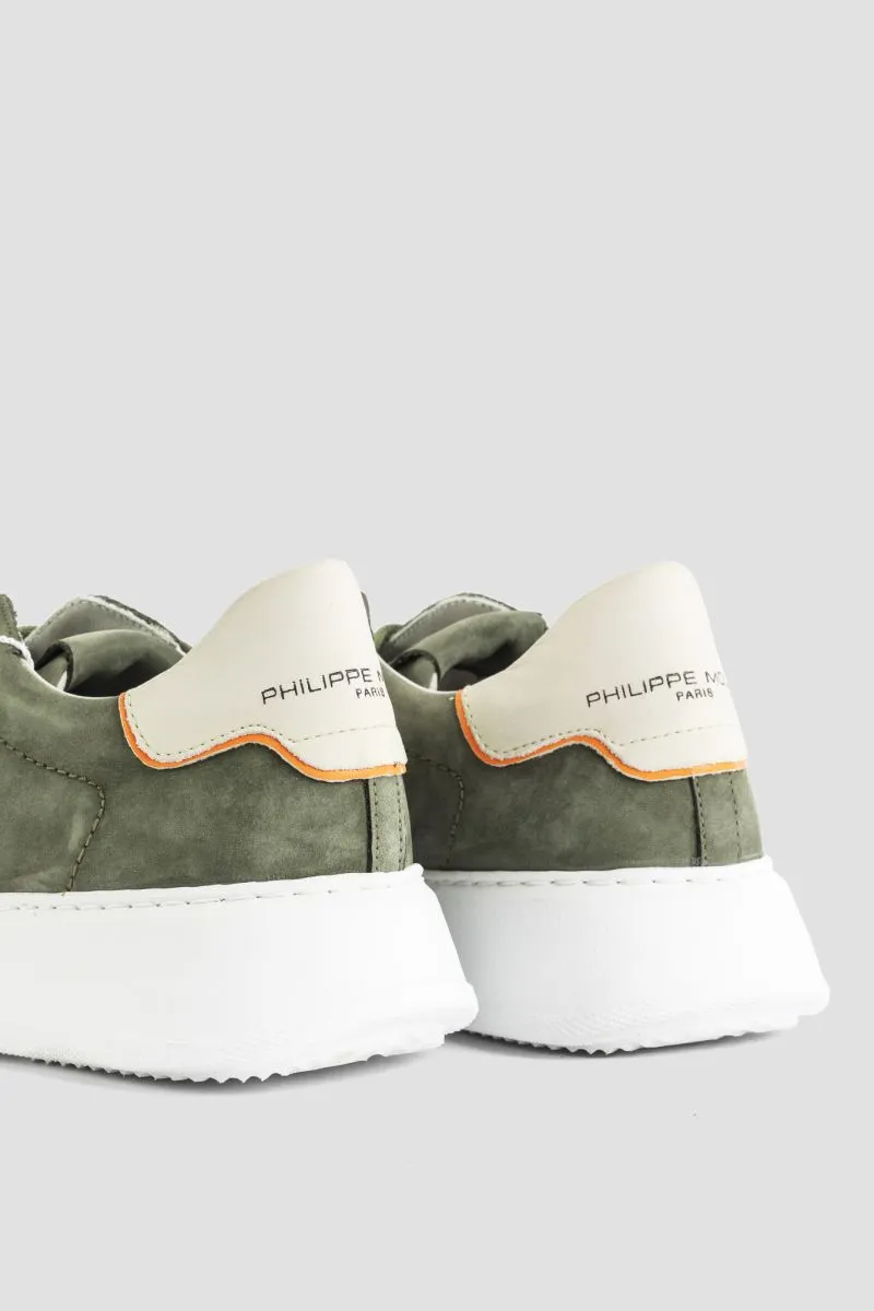 Basket TEMPLE en nubuck vert