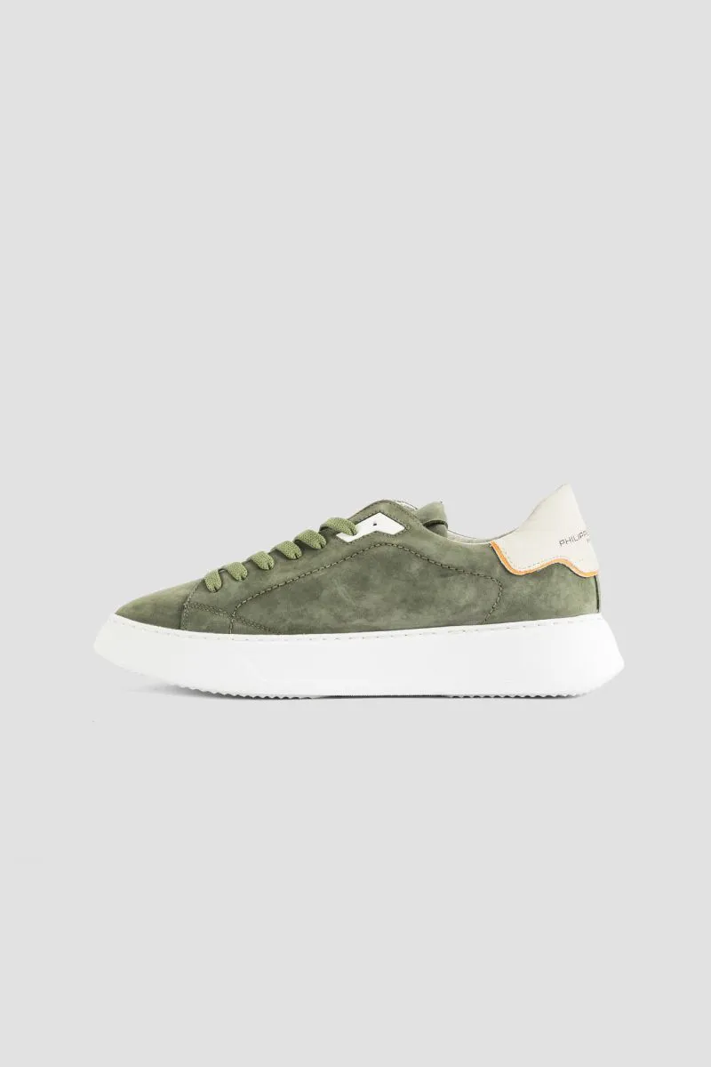 Basket TEMPLE en nubuck vert