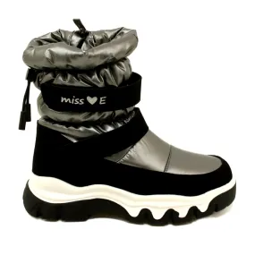 Bottes de neige imperméables pour enfants Miss Evento 23Dz23-6578 Gris-Noir le noir