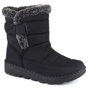 Bottes de neige isolées femme avec velcro, noir T.Sokolski Z23-346 le noir