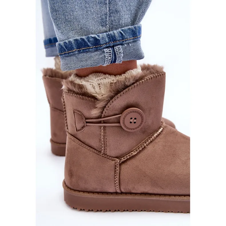 Bottes de neige isolées pour femme avec décoration, beige foncé Siriol