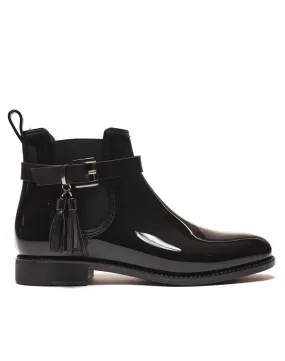 Bottines de pluie noires avec lanière 