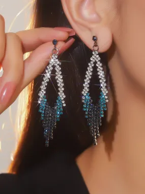 Boucles d'Oreilles Longues Pendantes Géométriques à la Mode