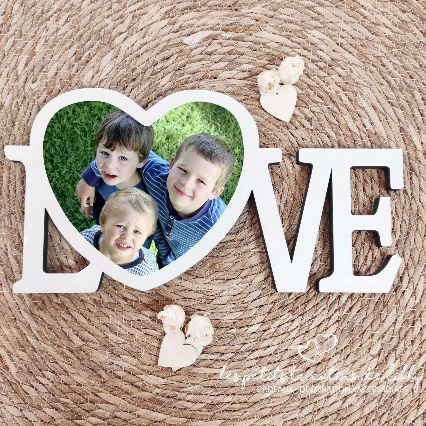 CADRE LOVE PERSONNALISE PHOTO SUR PLAQUE ALU