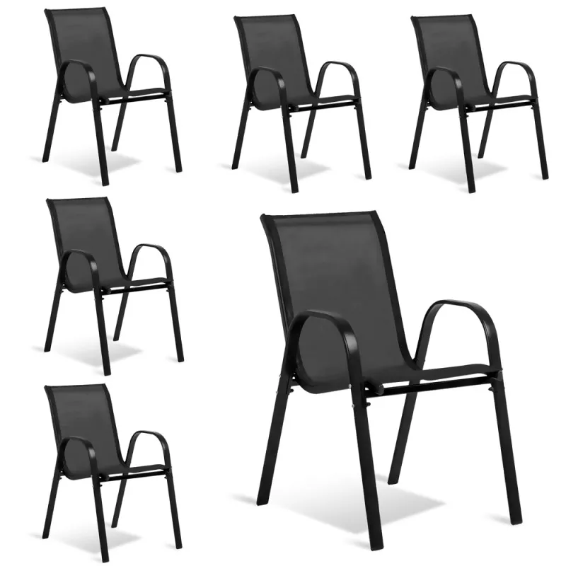 Chaises de jardin empilables textilène x6