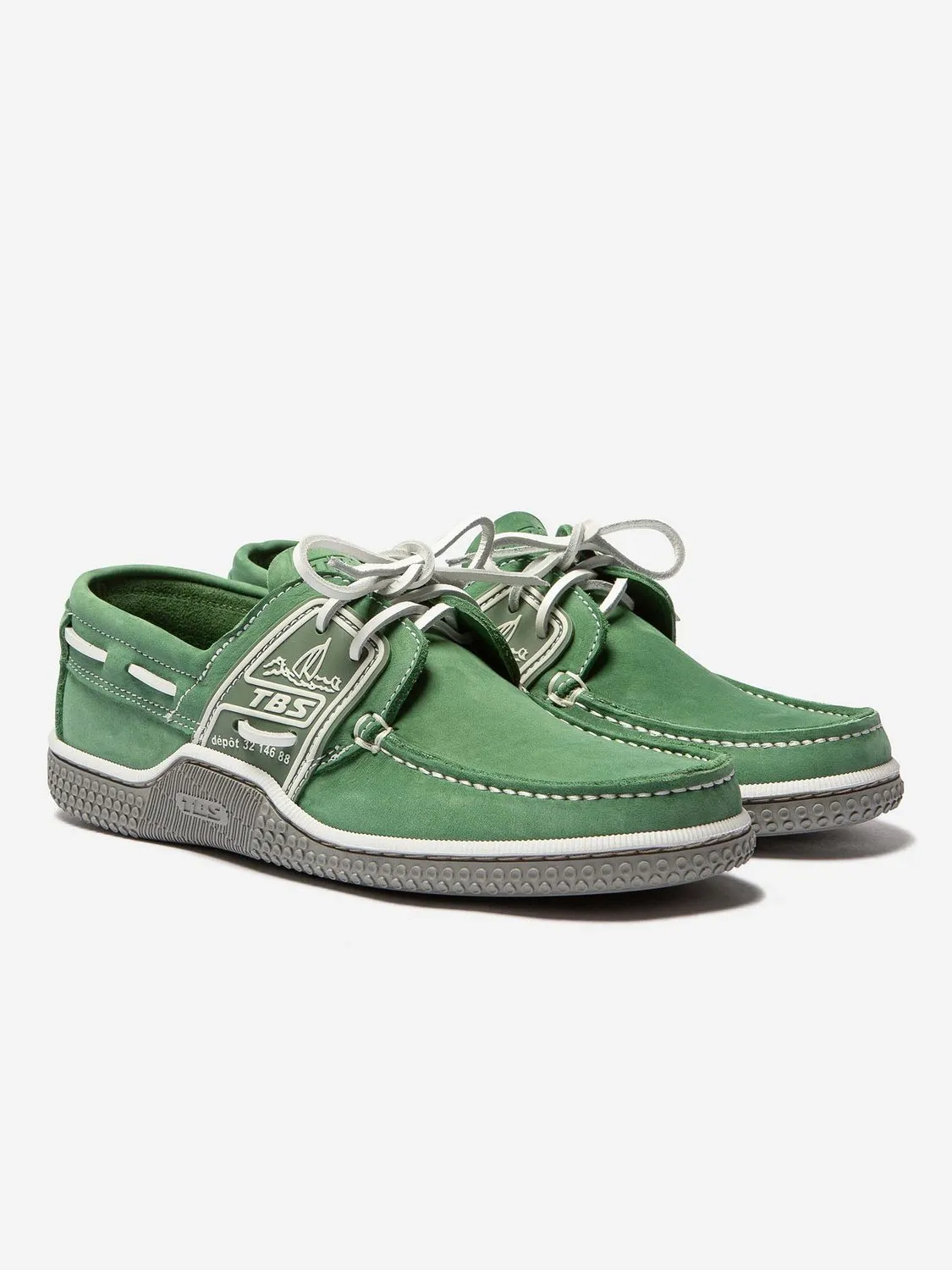 Chaussures Bateau Homme Cuir Nubuck Vert tbs