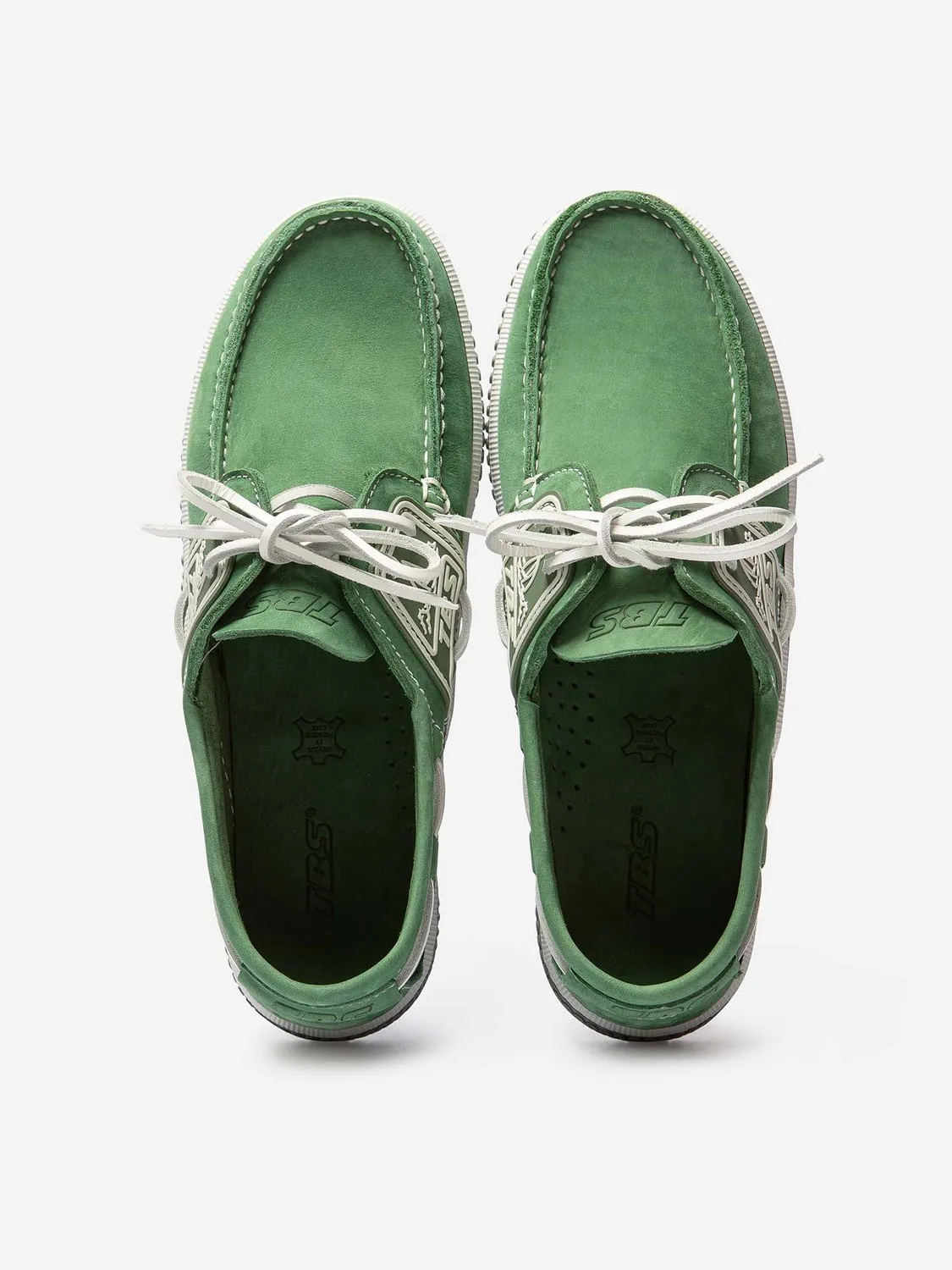 Chaussures Bateau Homme Cuir Nubuck Vert tbs