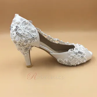 Chaussures de mariage en dentelle satinée avec strass chaussures de mariage stiletto chaussures de mariage à la main