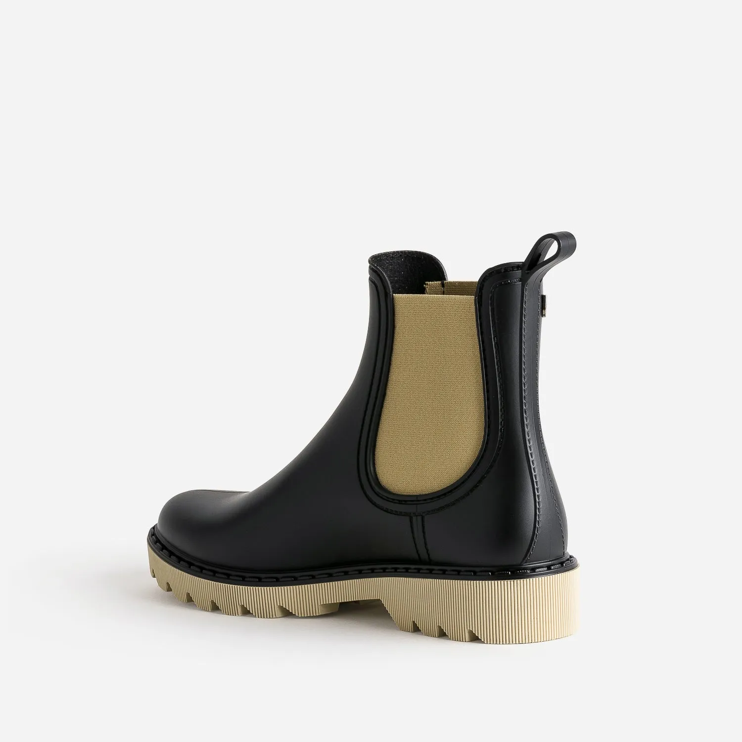 Chelsea boots de pluie IGOR noir et beige - Boots / bottines Femme | ERAM