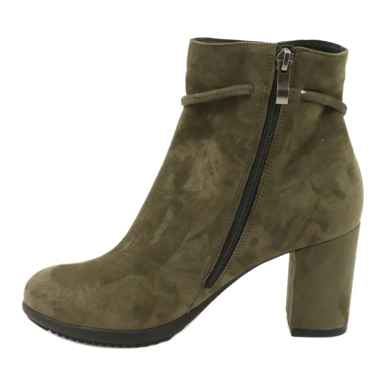 Kaniowski Bottes en cuir sur poteau Vert K-0024/618