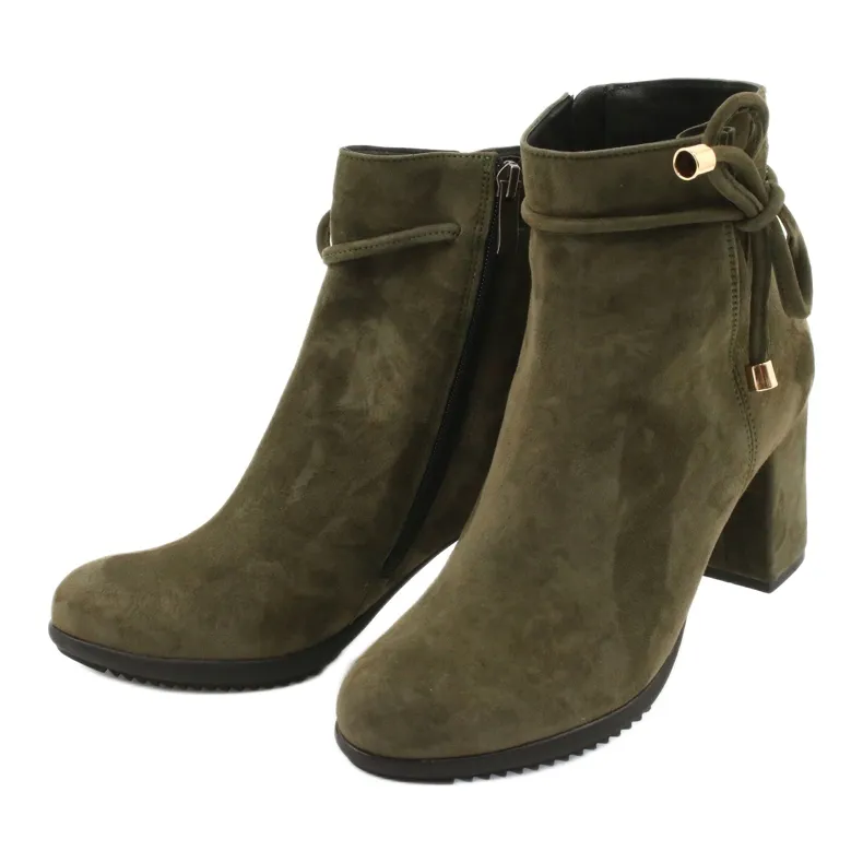 Kaniowski Bottes en cuir sur poteau Vert K-0024/618