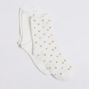 Lot de 2 chaussettes hautes femme