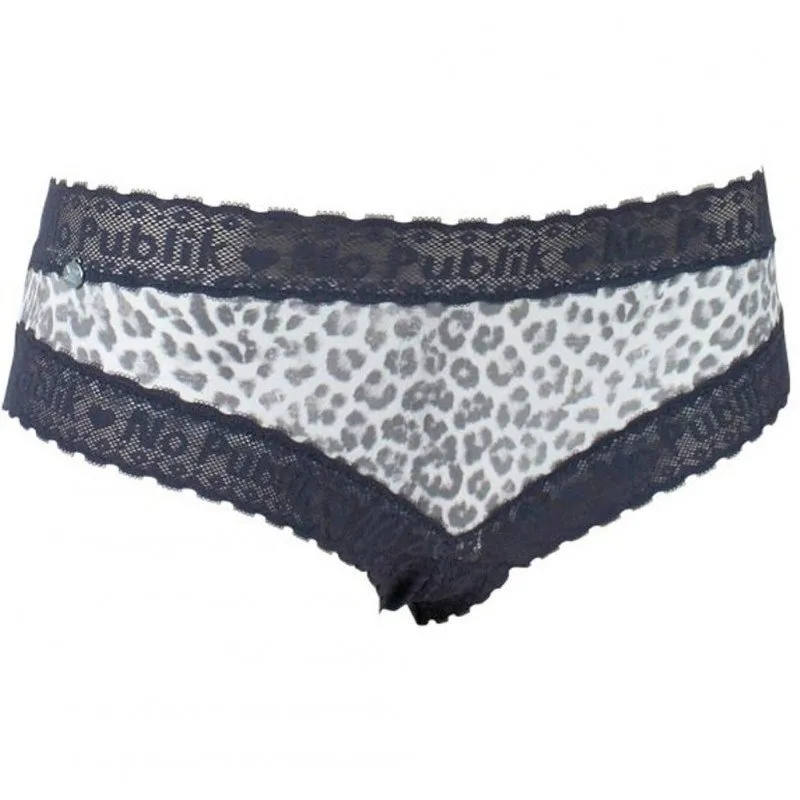 NO PUBLIK Shorty Femme Micro Dentelle LACE PANTHERE Anthracite