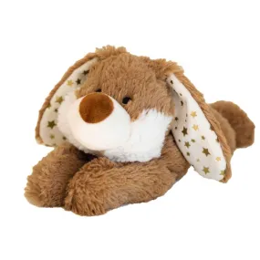 Peluche bouillotte lapin marron allongé pour micro-onde