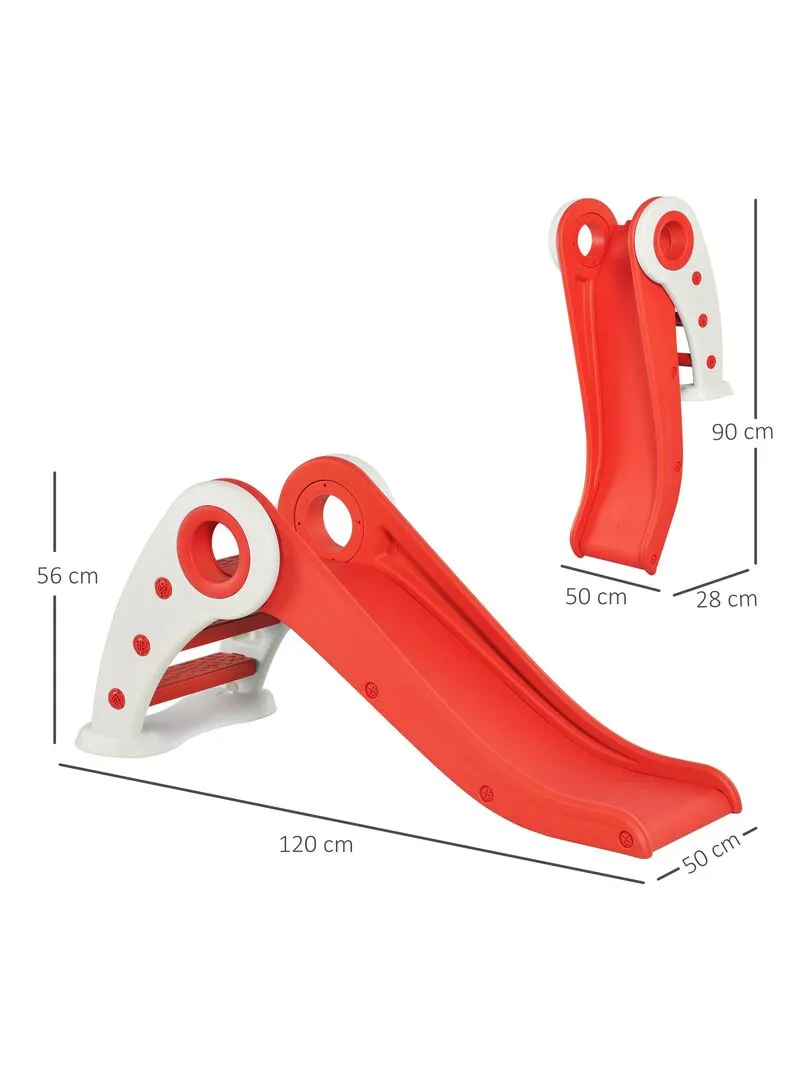 Toboggan enfant pliable intérieur extérieur HDPE - Rouge