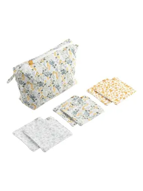 Trousse de toilette + 6 carrés éponge Promenons-nous - Gris